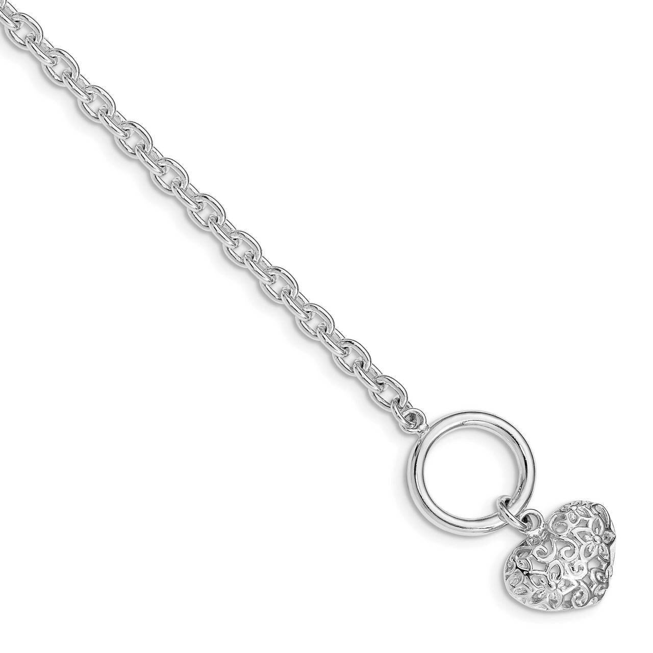 Heart Bracelet Sterling Silver Polished QG4849-7.5