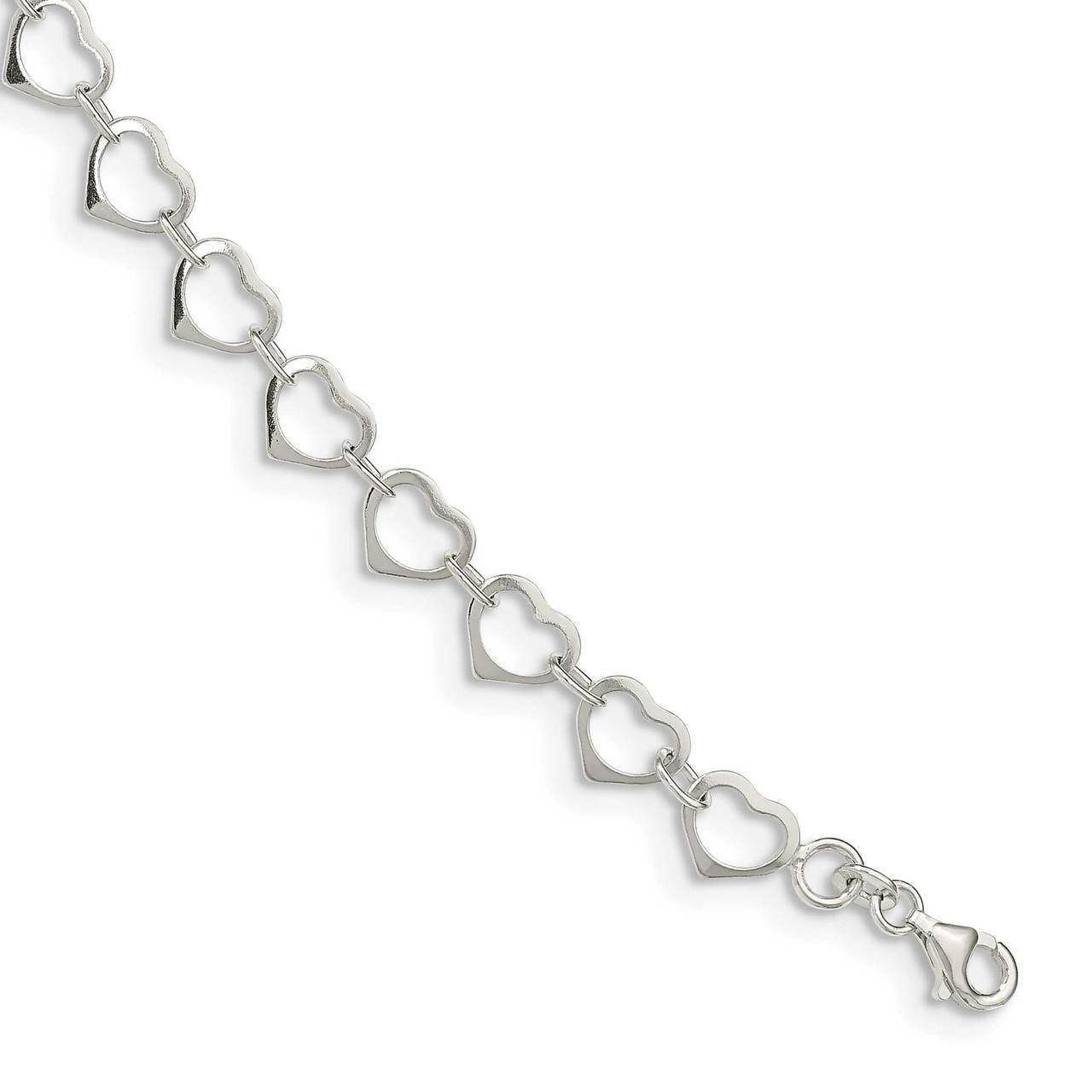 Heart Bracelet Sterling Silver Polished QG4851-7, MPN: QG4851-7, 886774097862