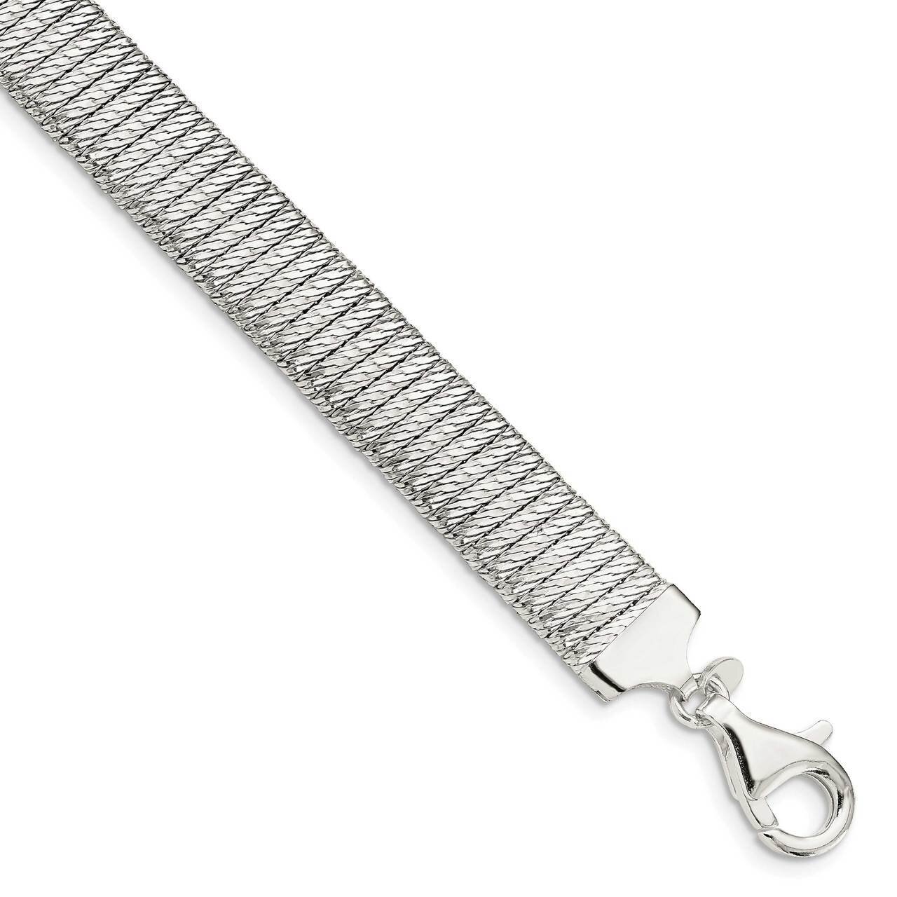 10mm Cubetto Bracelet Sterling Silver Textured QG4863-7.5, MPN: QG4863-7.5, 886774002620