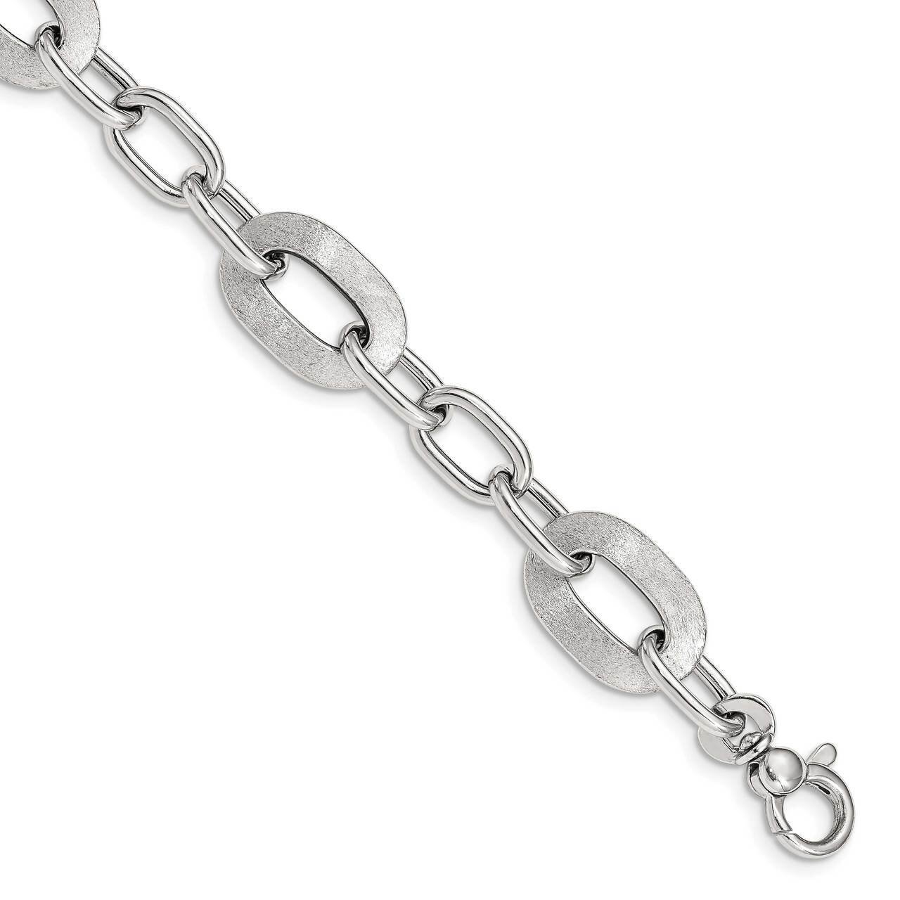 7.5in Polished &amp; Scratch Finish Fancy Link Bracelet Sterling Silver QG4866-7.5, MPN: QG4866-7.5, 88…