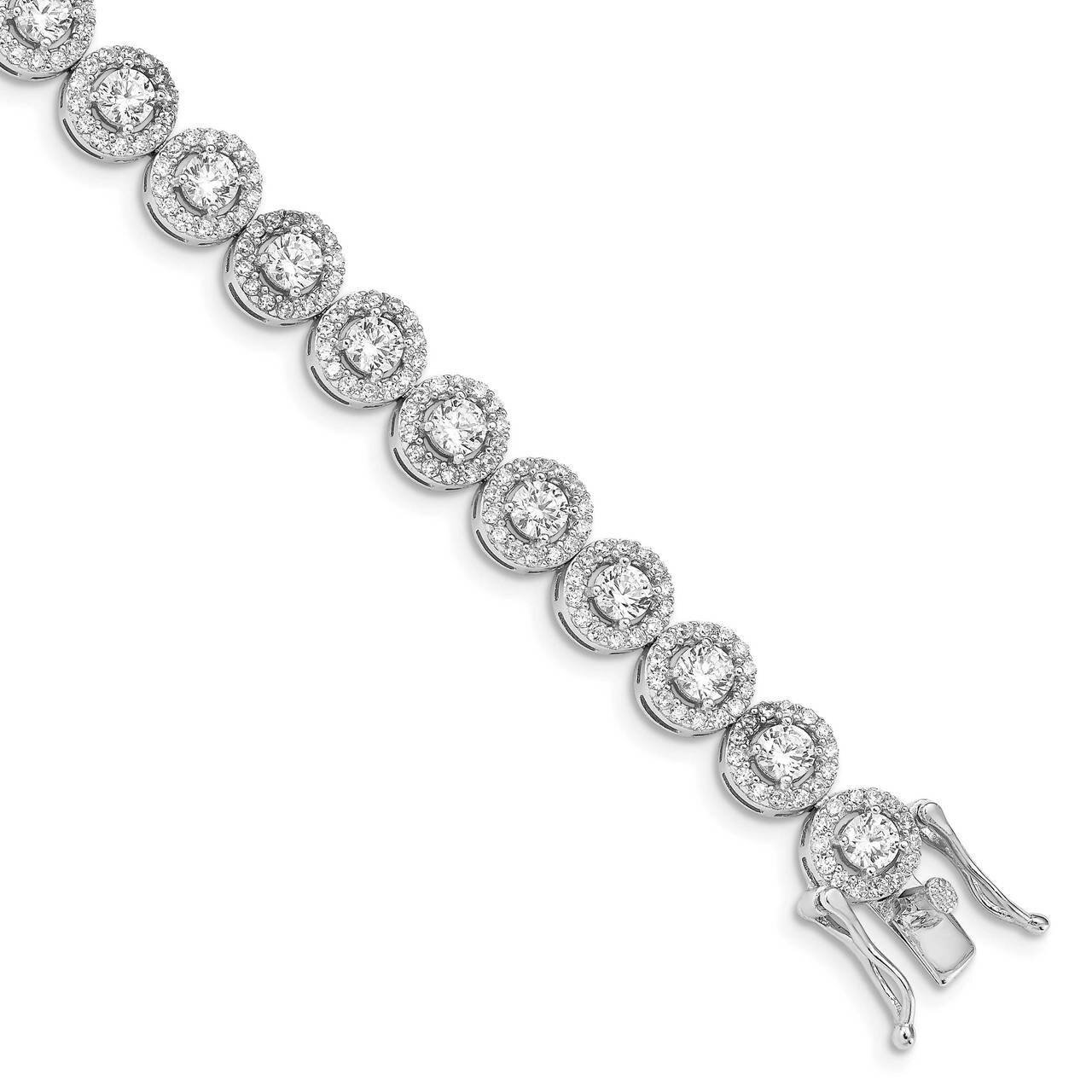 Tennis Bracelet Sterling Silver Rhodium Plated CZ Diamond QG4875-7.5