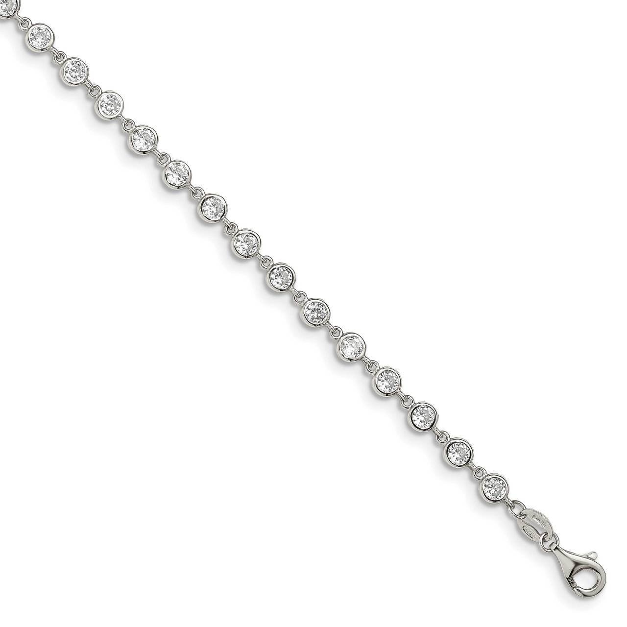 Bracelet with 1 inch extender. Sterling Silver CZ Diamond QG4885-7
