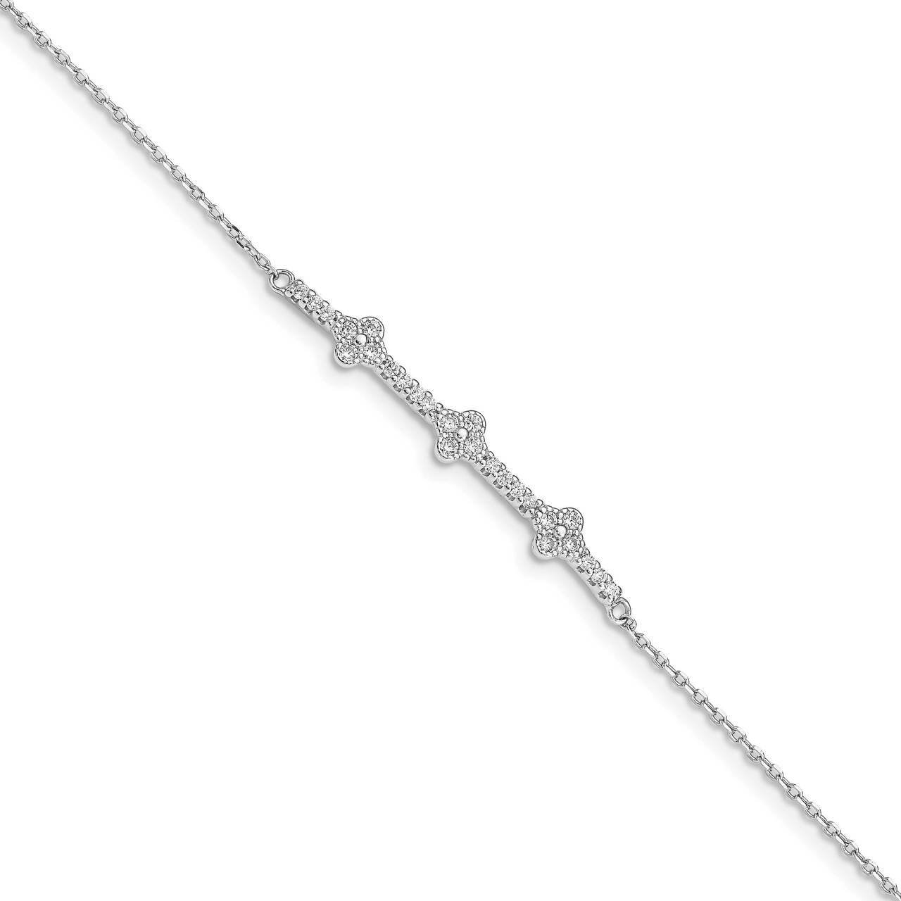 1.25 Inch Extender Bracelet Sterling Silver Rhodium Plated CZ Diamond QG4896-6, MPN: QG4896-6, 8867…