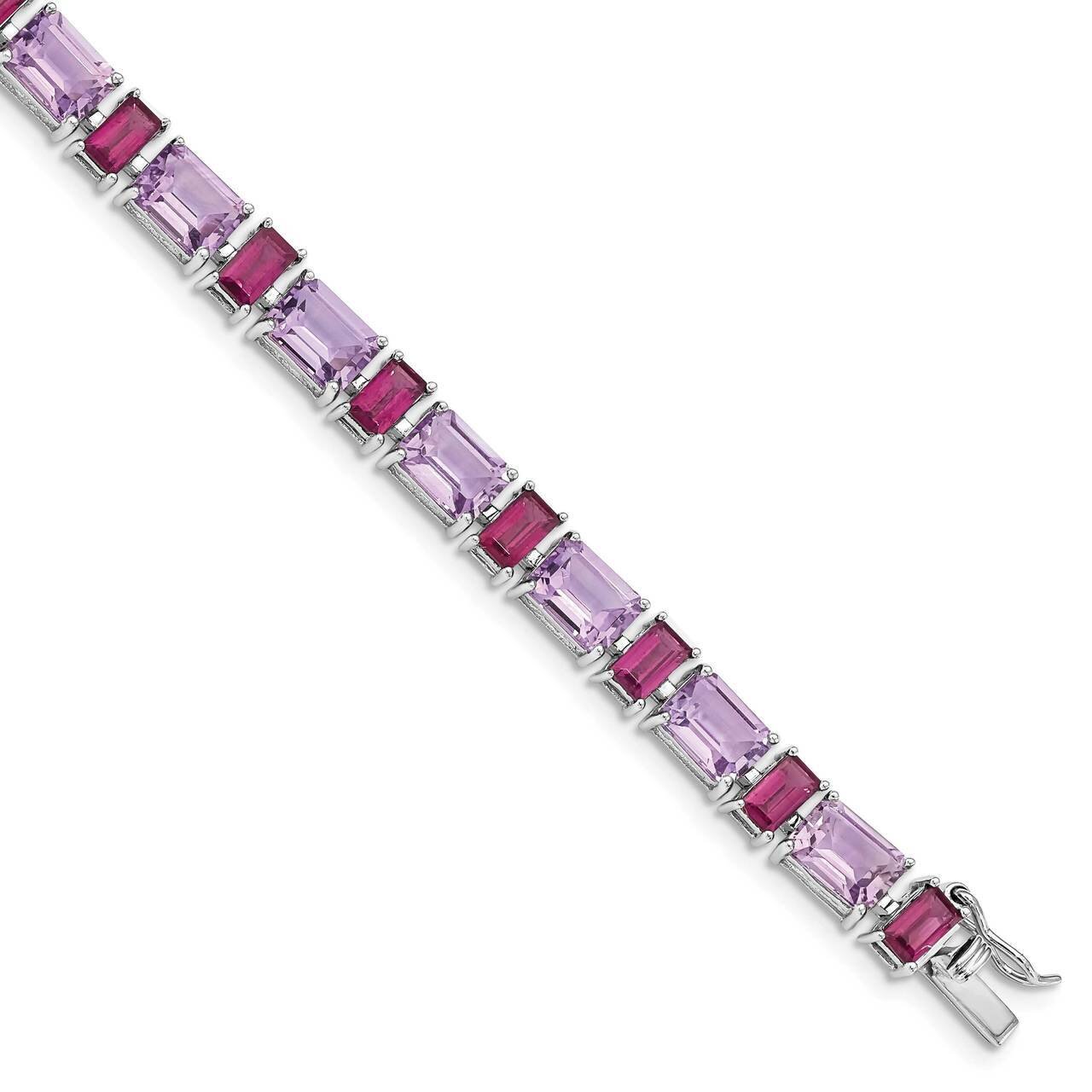 Amethyst &amp; Rhodolite Bracelet Sterling Silver Rhodium-plated QG4920-7.5, MPN: QG4920-7.5, 886774128…