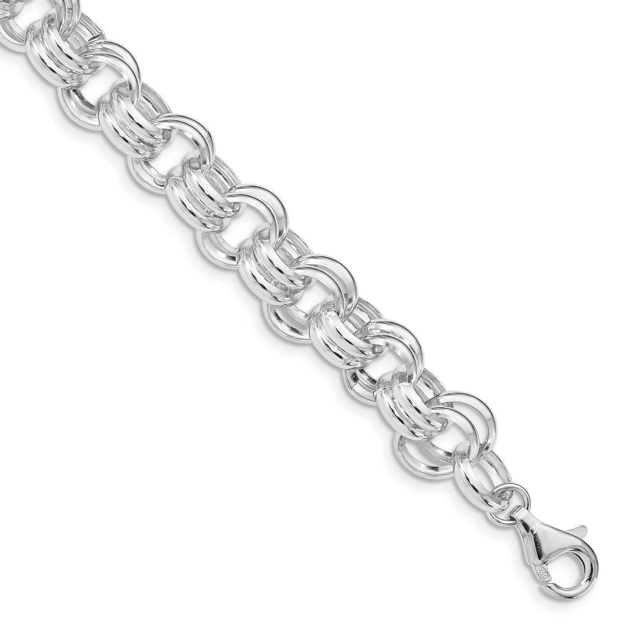 Double Links Bracelet Sterling Silver Polished QG4989-8.5