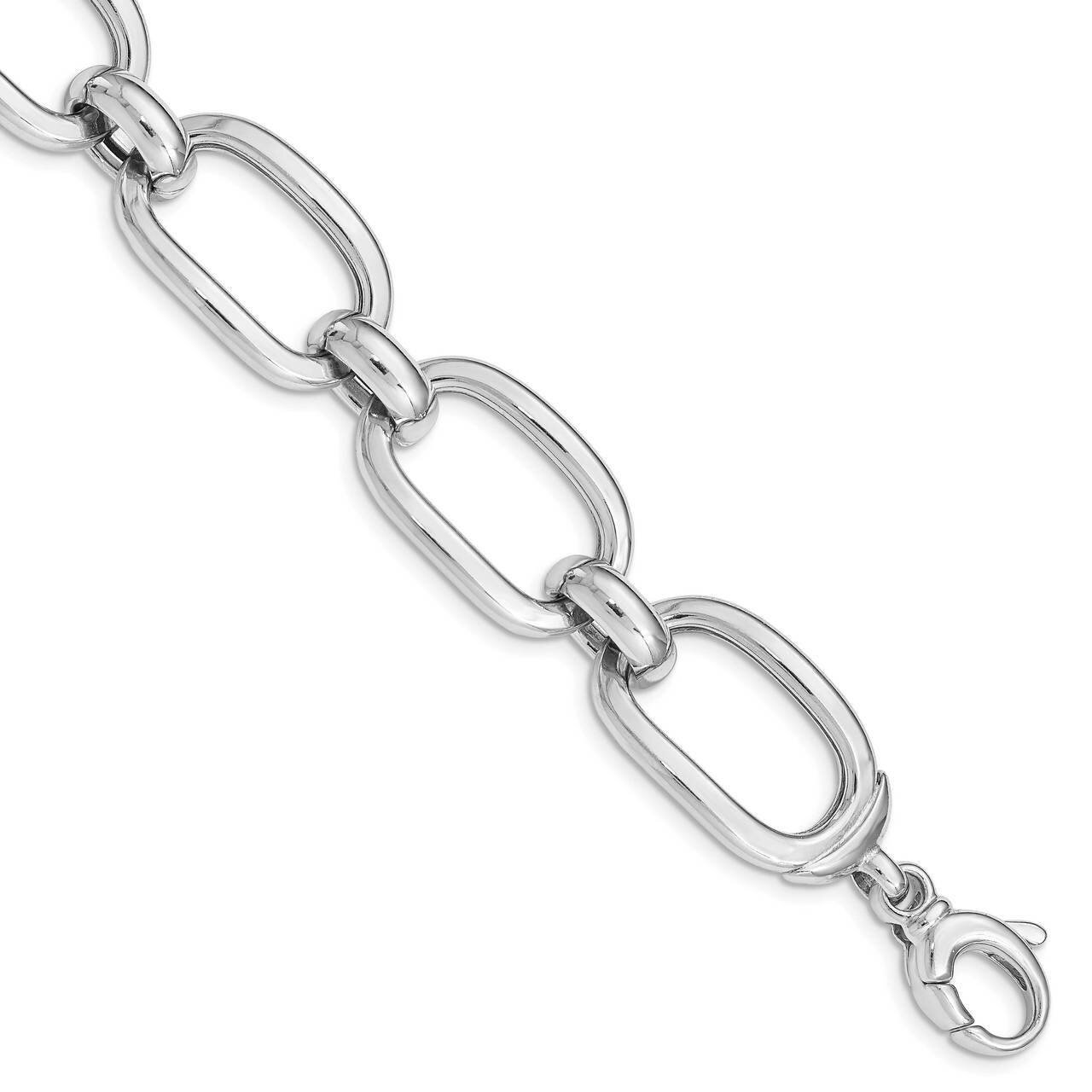 Polished Wide Link Bracelet Sterling Silver Rhodium Plated QG5011-7.75, MPN: QG5011-7.75, 196904156…
