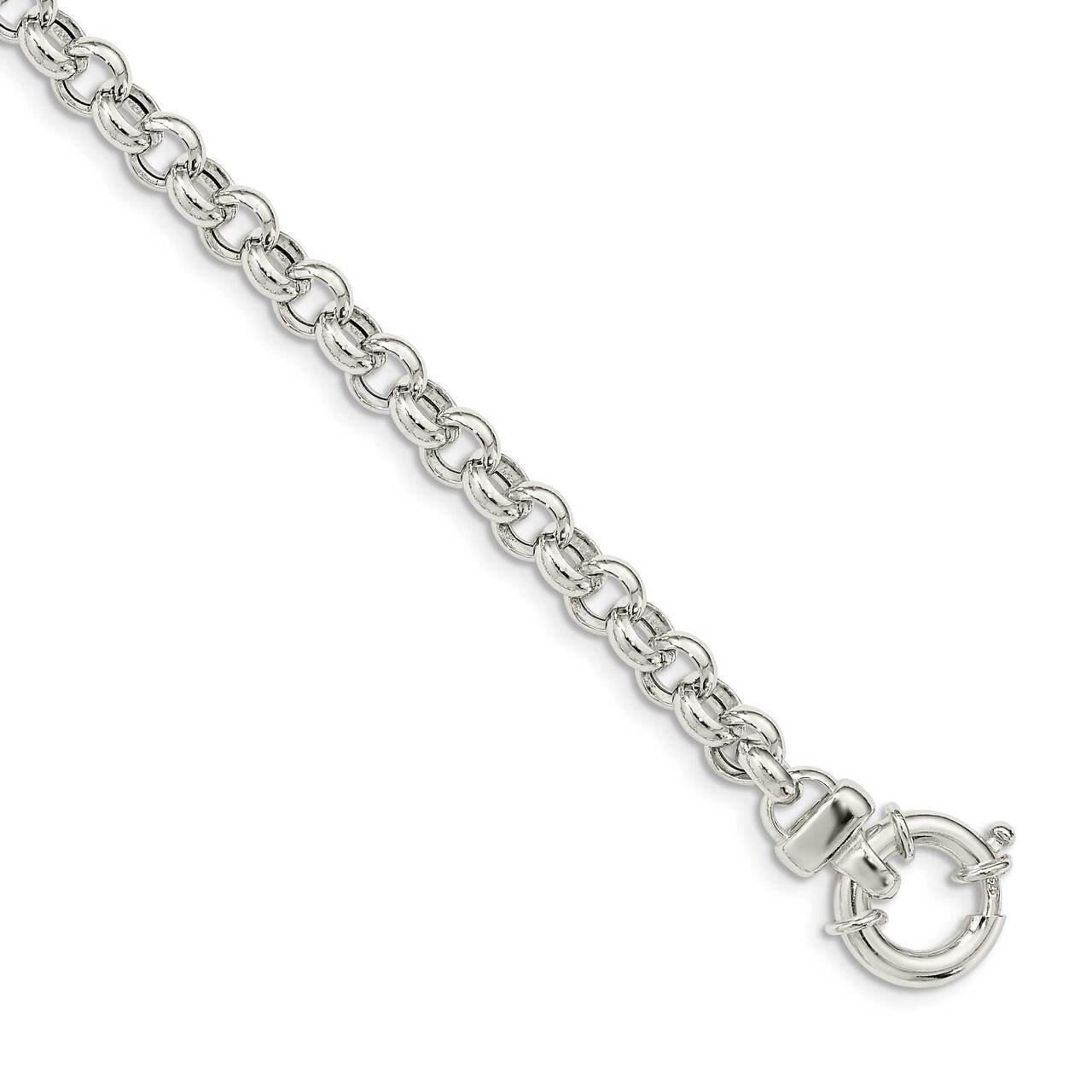 Rolo Fancy Bracelet Sterling Silver Polished QG5023-7.5