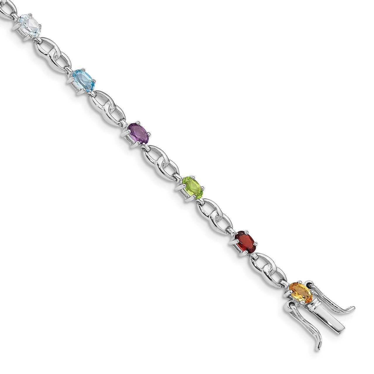 Ameth, Bl Top Citri, Perid, Garnet Bracelet Sterling Silver Rhodium Plated QG5061-7.5, MPN: QG5061-…