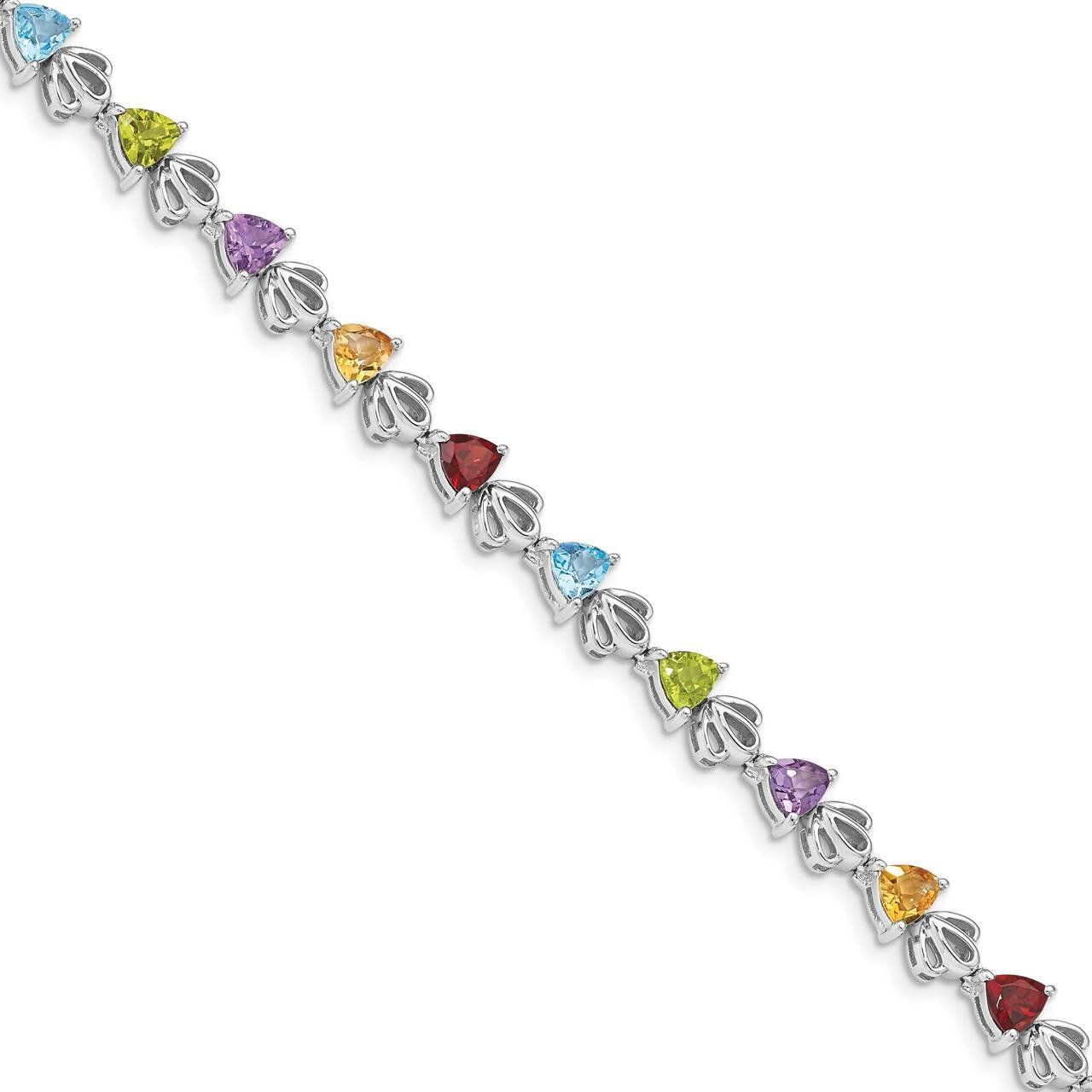 Ameth, Bl Top, Citri, Perid, Garnet Bracelet Sterling Silver Rhodium Plated QG5062-7.5, MPN: QG5062…