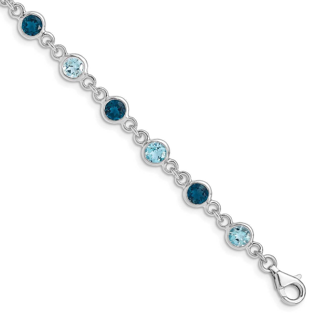 London and Light Swiss Blue Topaz Bracelet Sterling Silver Rhodium Plated QG5067-8, MPN: QG5067-8, …