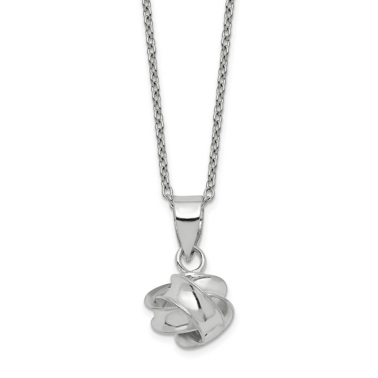 Knot Necklace with 1.75 inch Extender Sterling Silver QG5132-18