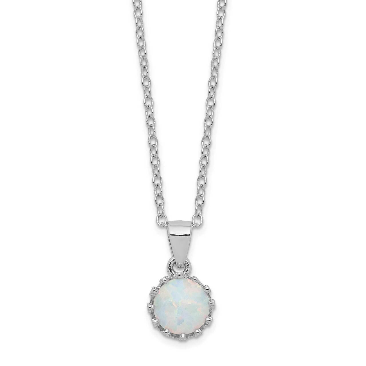 18 Inch Polished Created Opal Necklace Sterling Silver Rhodium-plated QG5146-18, MPN: QG5146-18, 19…