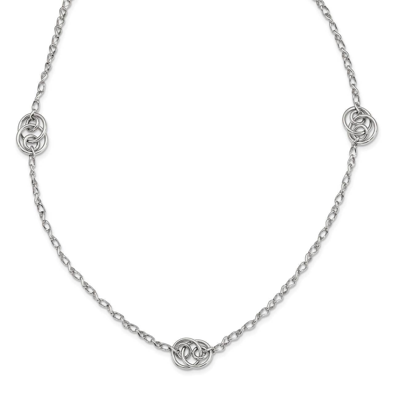 Oval Linked Necklace Sterling Silver Rhodium-plated QG5227-36, MPN: QG5227-36, 886774024356