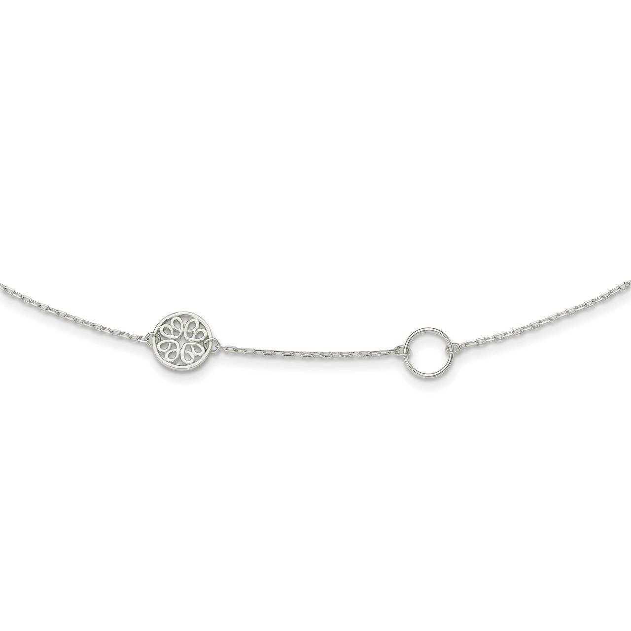 Circle &amp; Filigree Necklace Sterling Silver QG5272-24, MPN: QG5272-24, 883957934716