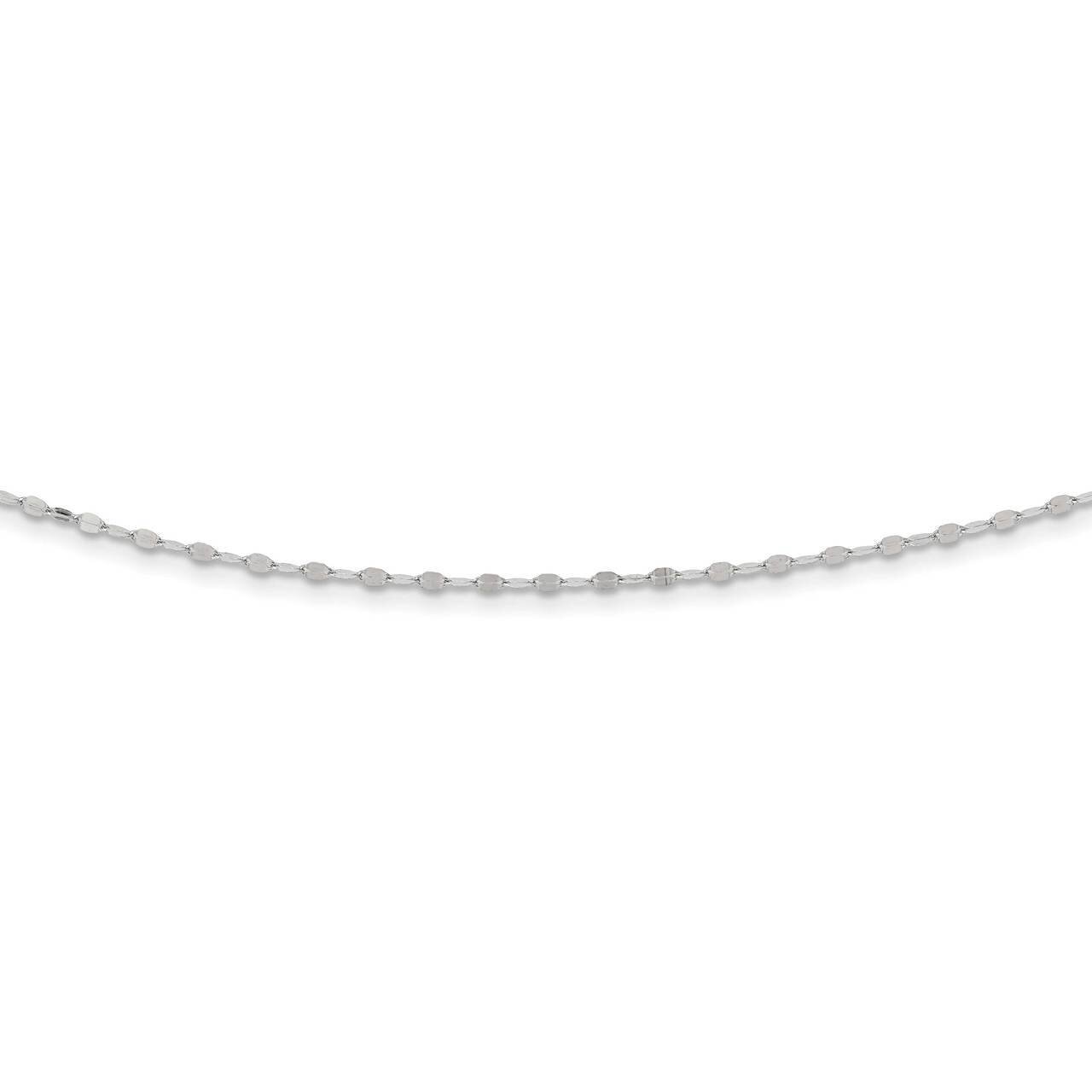 12.5in with 2 inch Extender Choker Necklace Sterling Silver Rhodium-plated QG5338-12.5