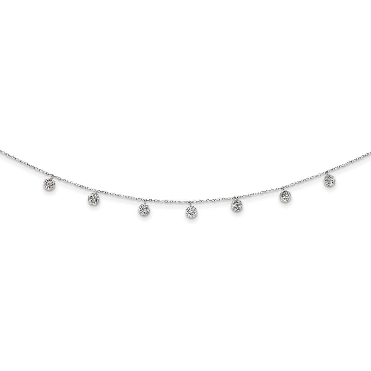4 inch Extender Choker Sterling Silver Rhodium-plated CZ Diamond QG5340-12, MPN: QG5340-12, 8839579…