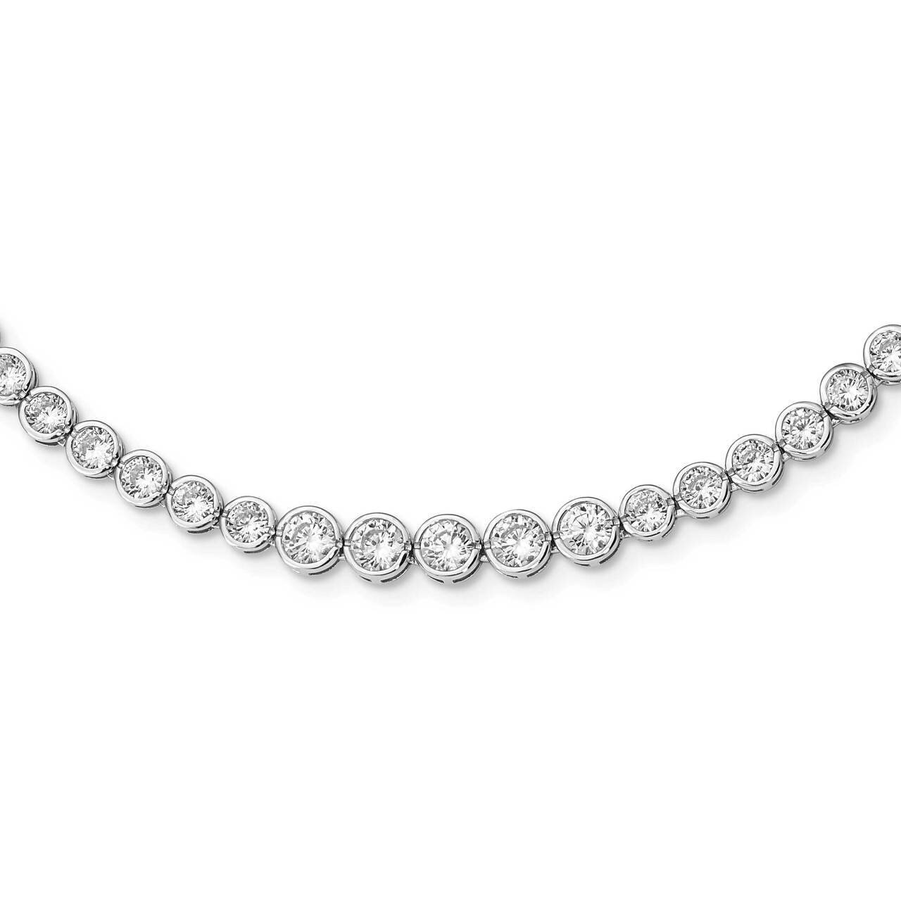 Graduated CZ Diamond Necklace Sterling Silver Rhodium-plated QG5345-16, MPN: QG5345-16, 883957872506