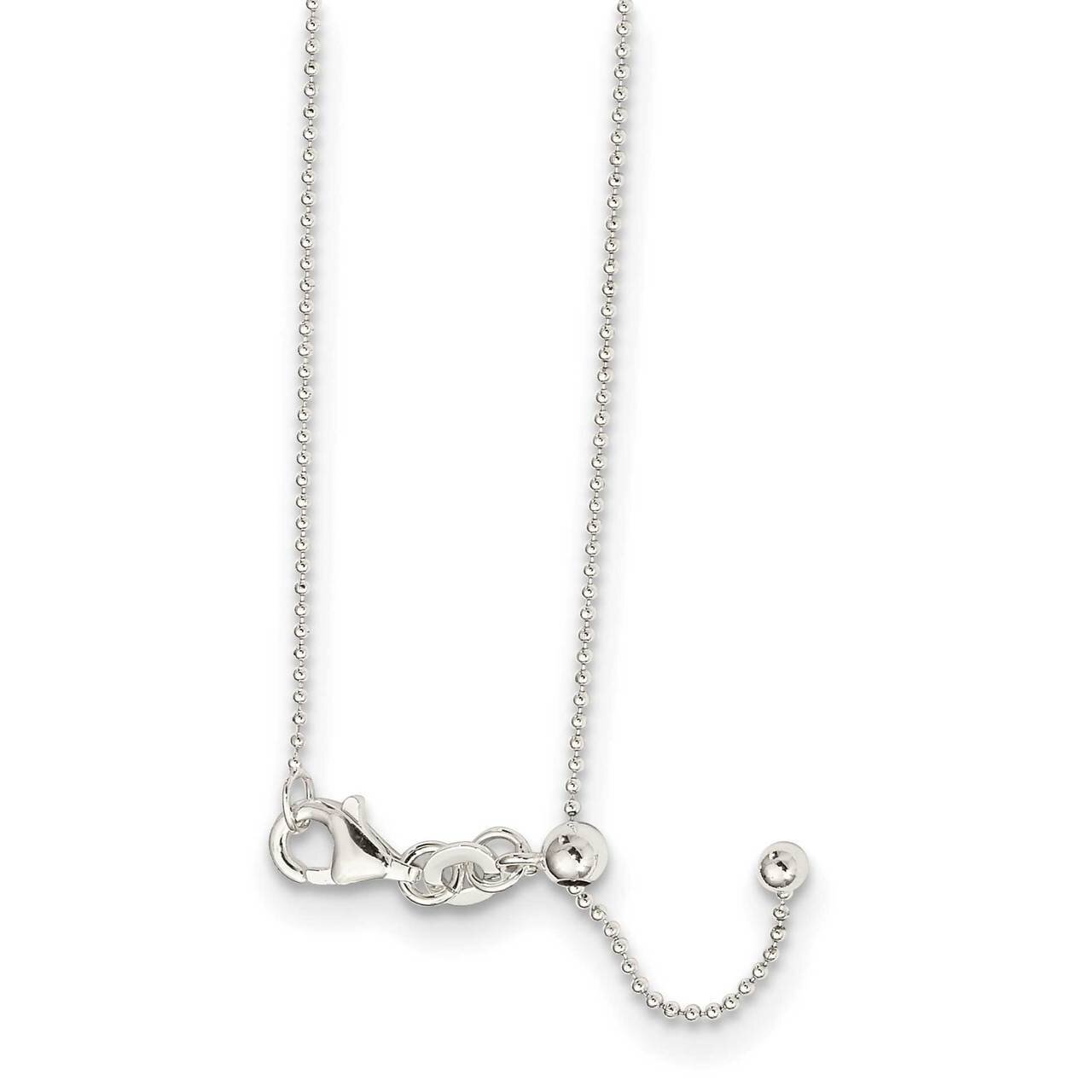 Beaded Adjustable Necklace Sterling Silver Polished QG5350-24, MPN: QG5350-24, 886774124797