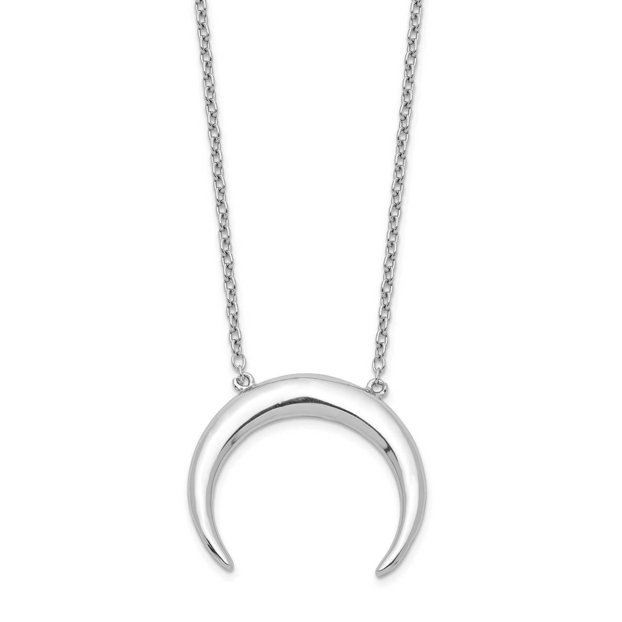 Moon with 2 inch Extender Necklace Sterling Silver Rhodium-plated QG5481-16, MPN: QG5481-16, 883957…
