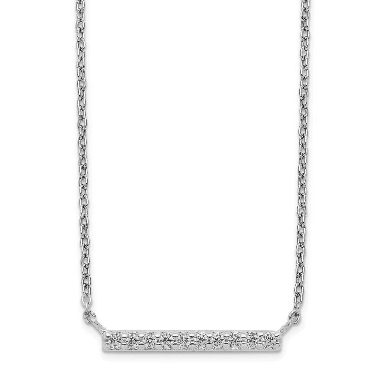 Bar Necklace Sterling Silver CZ Diamond QG5490-16, MPN: QG5490-16, 886774078601