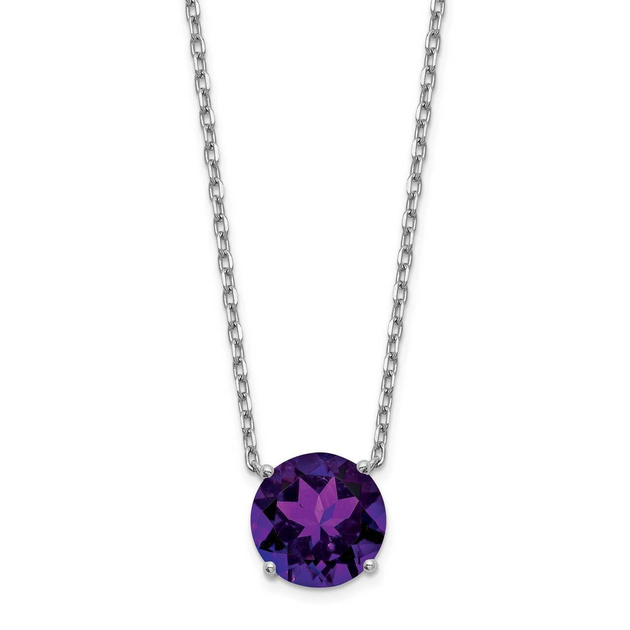 Purple Swarovski with 2 inch Extender Necklace Sterling Silver Rhodium-plated QG5527-16.5, MPN: QG5…