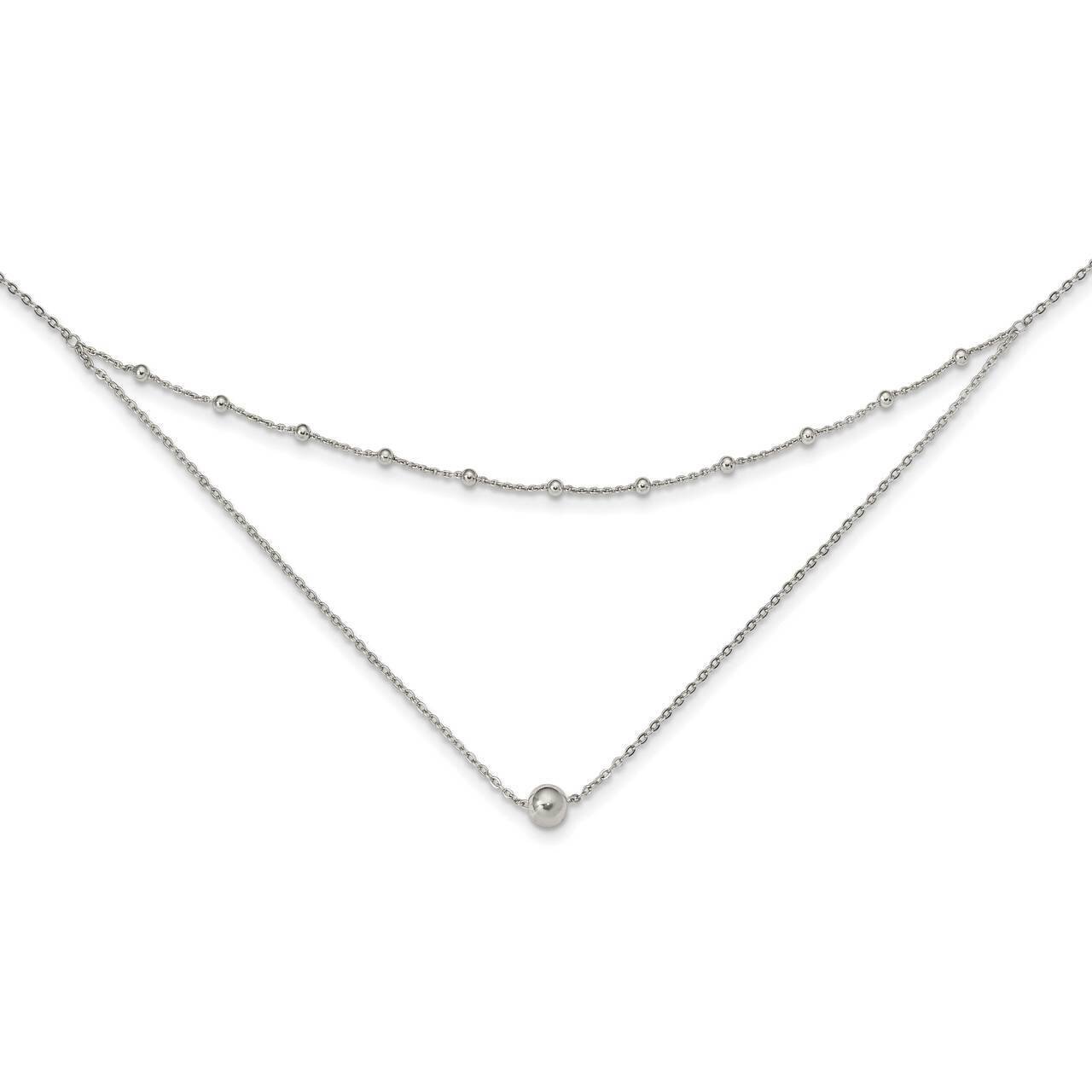 Beaded with 4 Inch Extender Choker Sterling Silver Polished QG5571-12