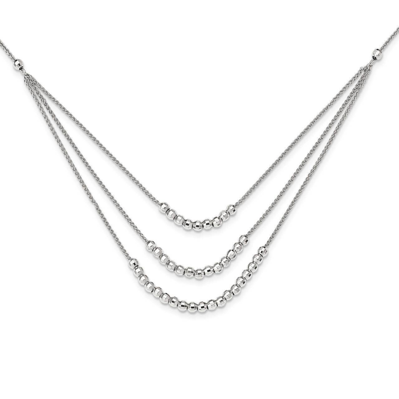 Beaded Multi Layer Necklace Sterling Silver QG5574-15