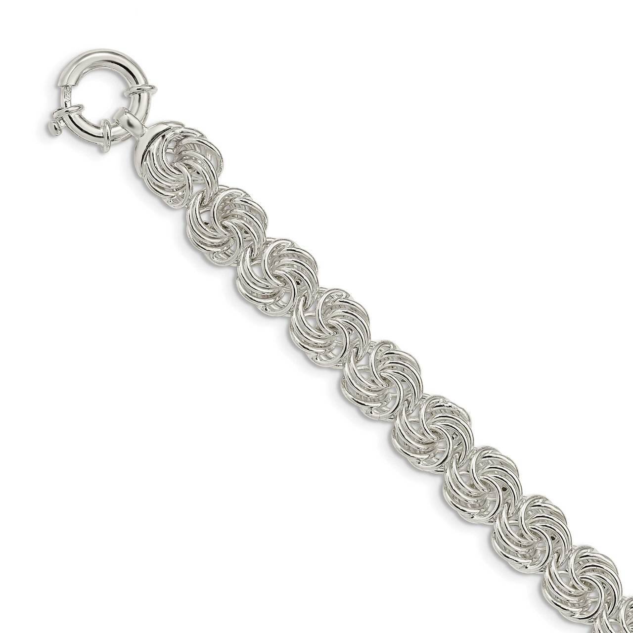 Circles Fancy Link Bracelet Sterling Silver Polished QG5595-8, MPN: QG5595-8, 196904160008