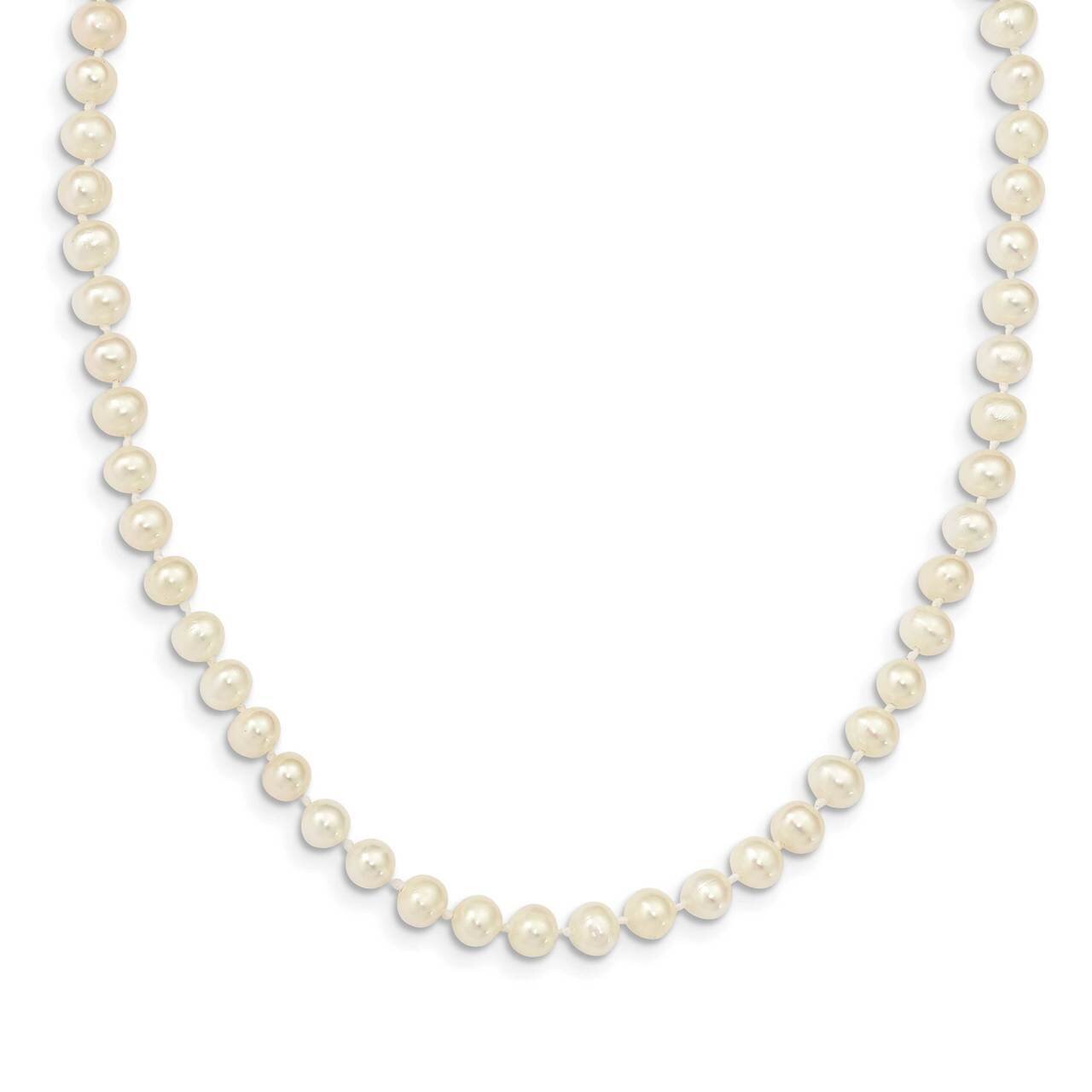 5-6mm Freshwater Cultured Pearl with 2 inch Extender Necklace Sterling Silver Rhodium Plated QH5469…