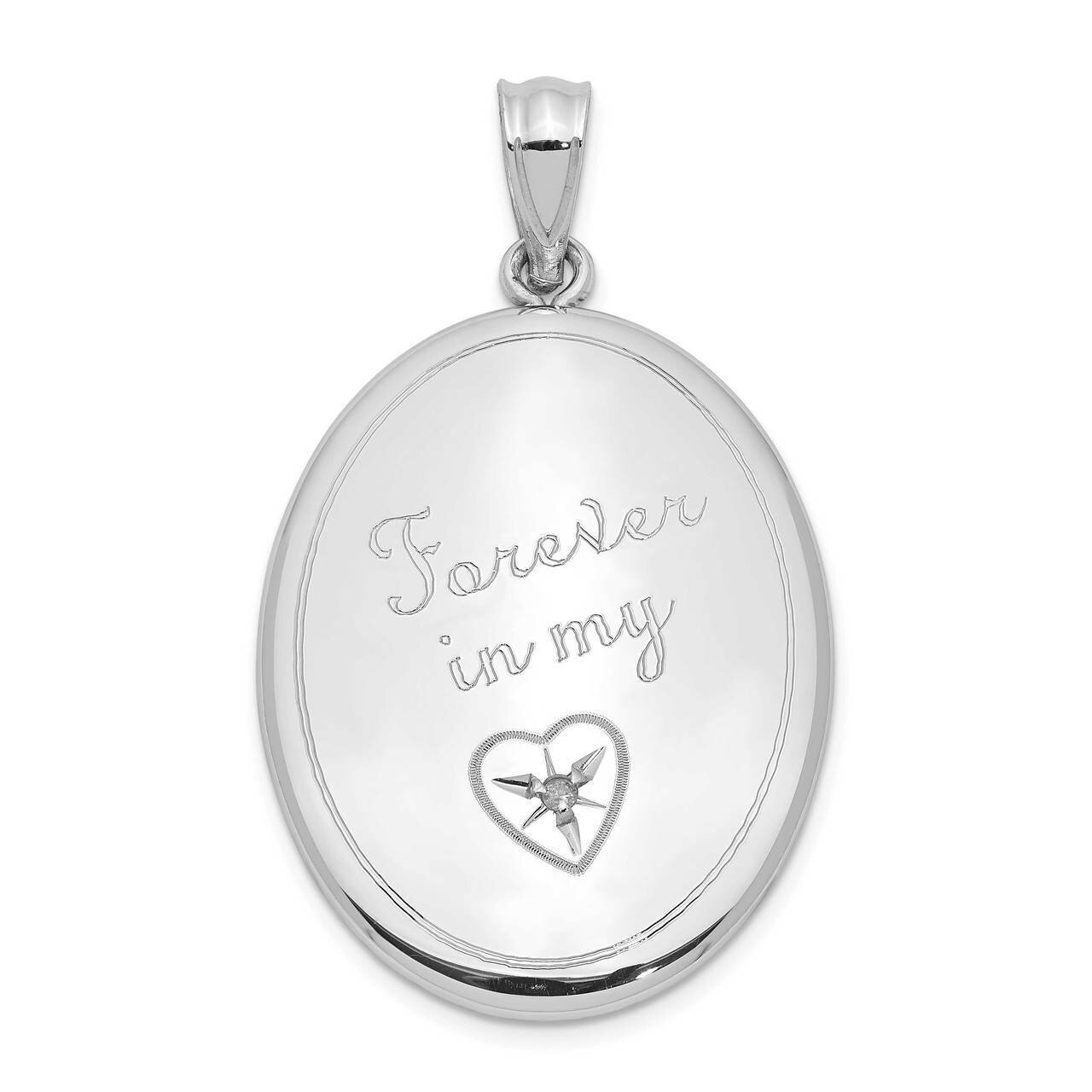 Diamond Forever in My.. Oval Open Locket Sterling Silver Rhodium-plated QLS1009