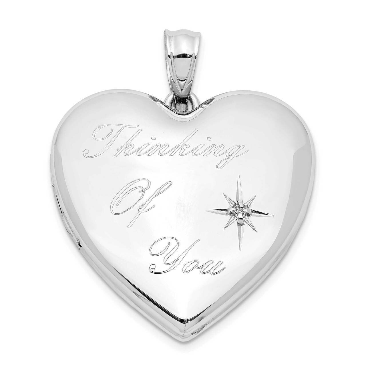 Thinking of.. Diamond Ash Holder Heart Locket Sterling Silver Rhodium Plated QLS1020, MPN: QLS1020,…