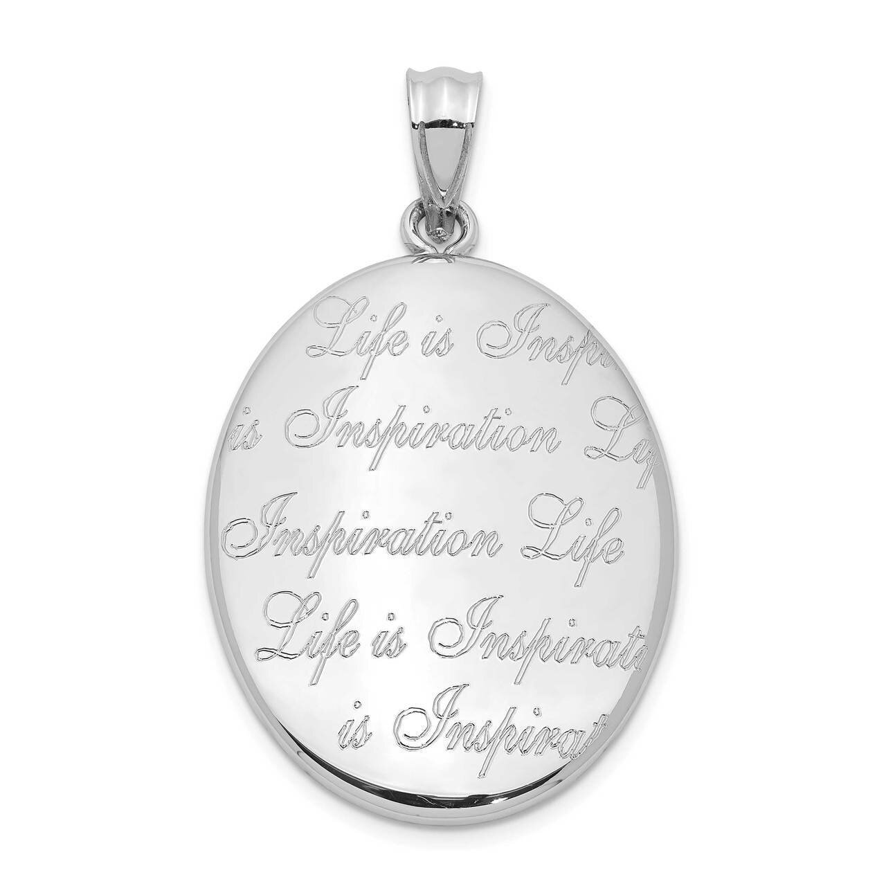 Polished Life is Inspiration Oval Open Locket Sterling Silver Rhodium-plated QLS1022, MPN: QLS1022,…