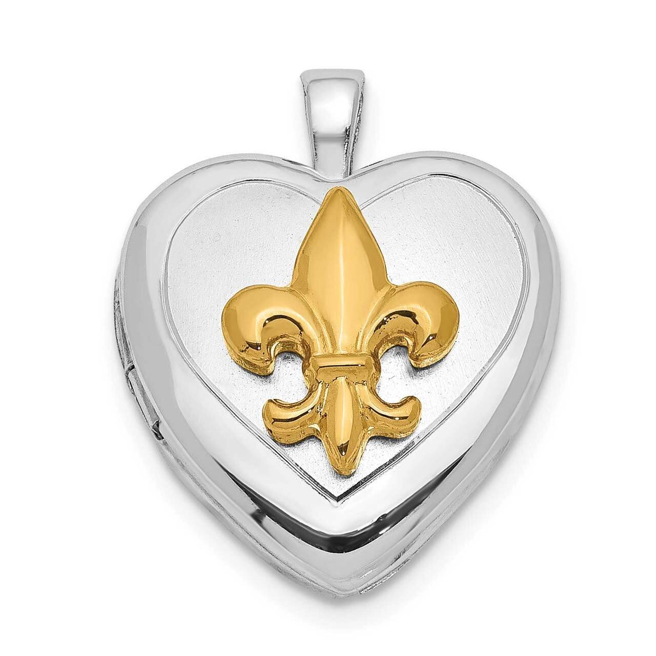 Gold Tone Fleur De Lis Locket Sterling Silver Rhodium-plated QLS1026, MPN: QLS1026, 883957955605