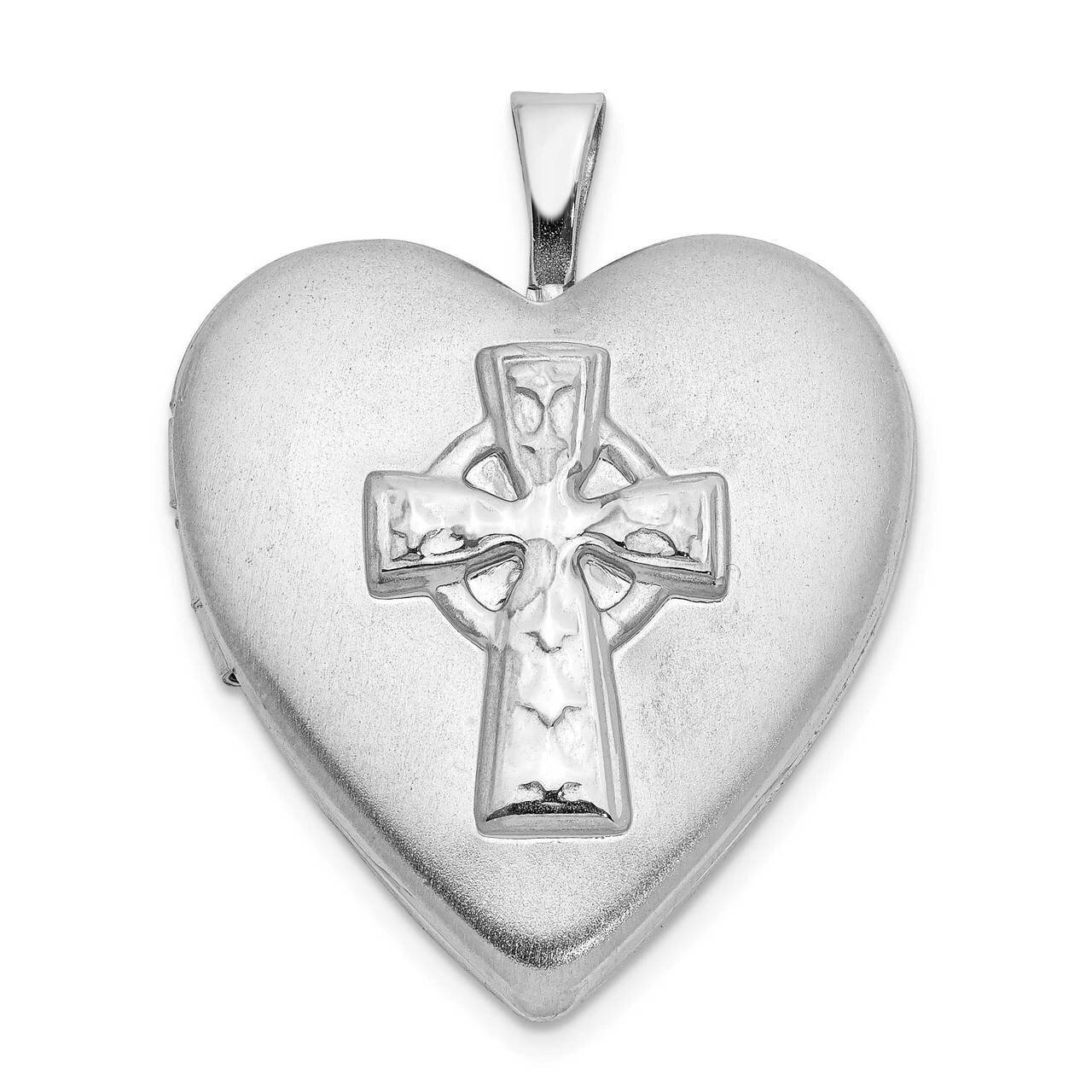 Cross Heart Locket Sterling Silver Rhodium-plated QLS901