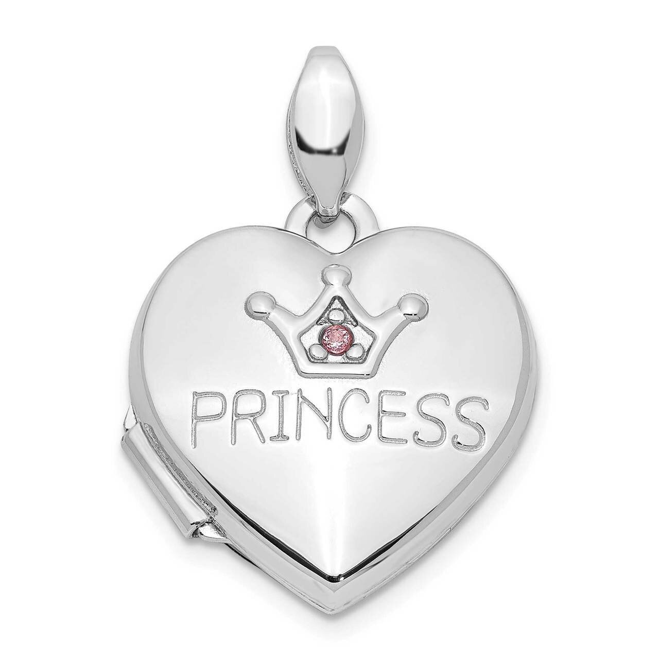 Pink 16mm Locket Sterling Silver CZ Diamond QLS908, MPN: QLS908, 886774074078