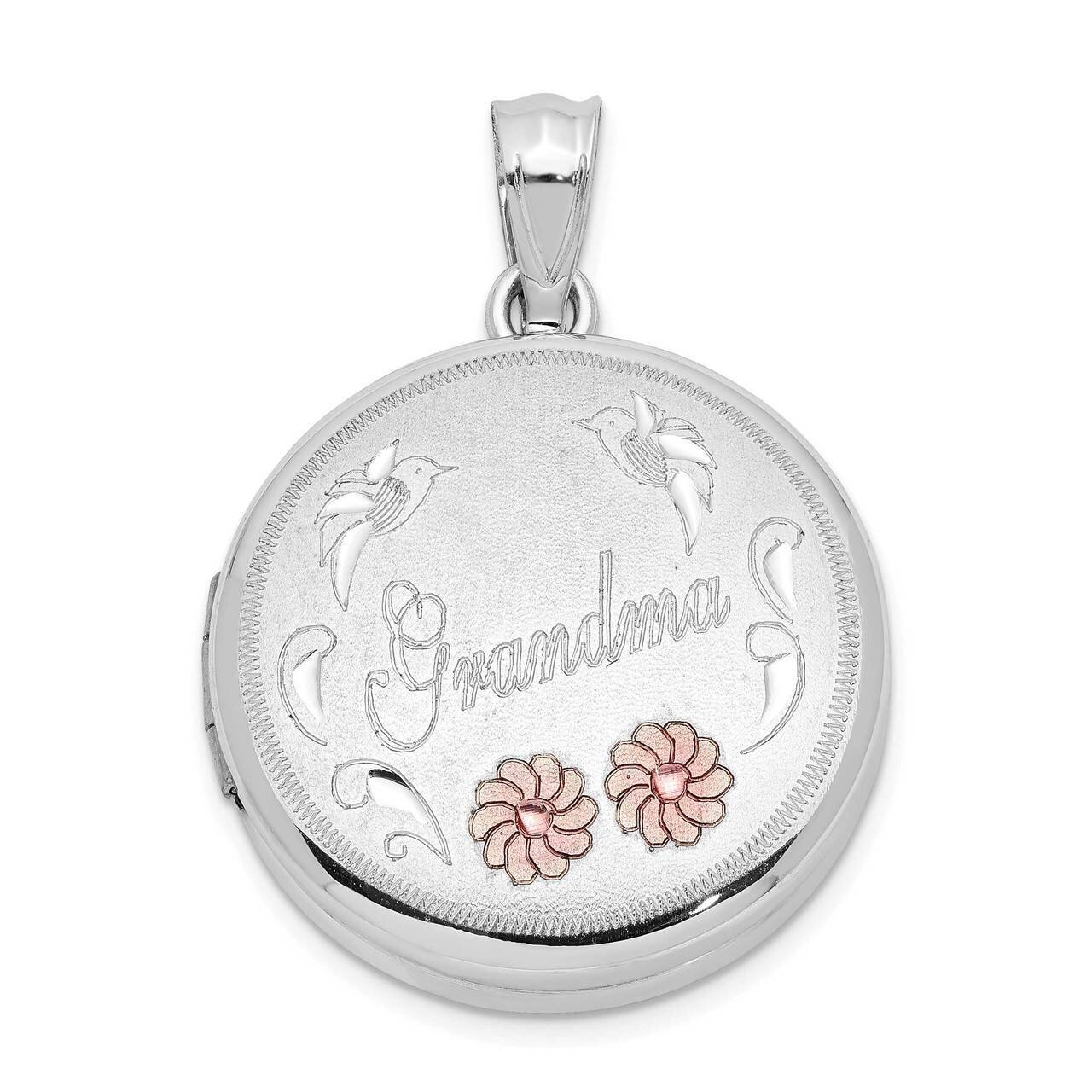 20mm Brushed &amp; Polished Enameled Grandma Round Locket Sterling Silver QLS916, MPN: QLS916, 88677403…