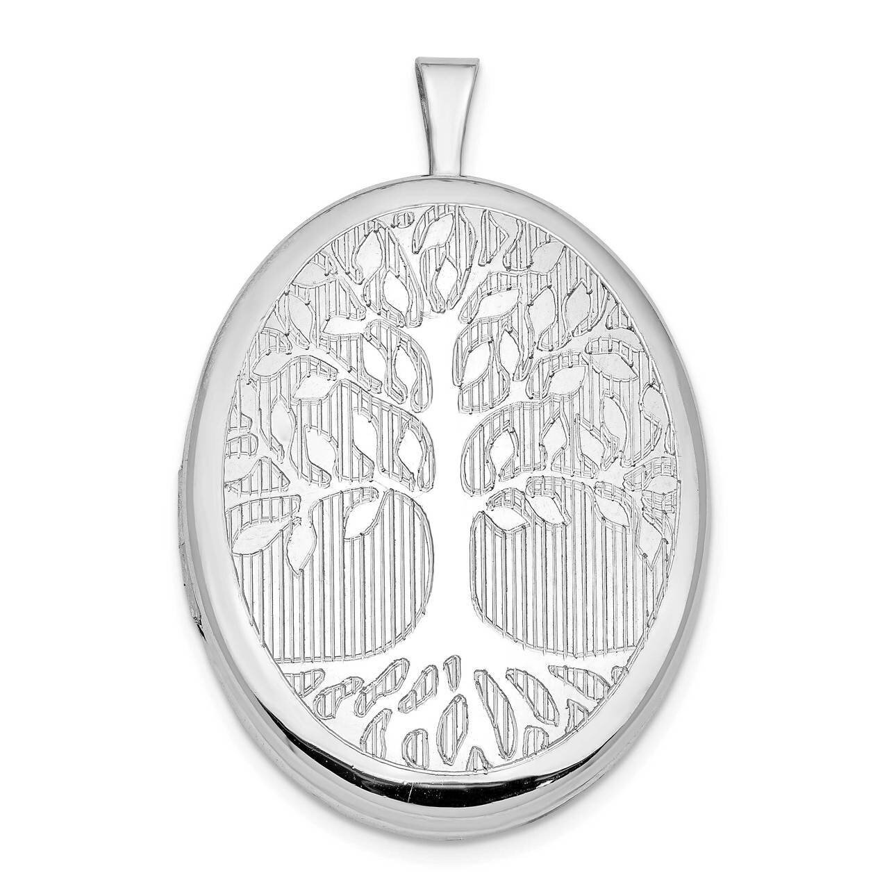 Oval Tree Locket Sterling Silver Rhodium-plated QLS922