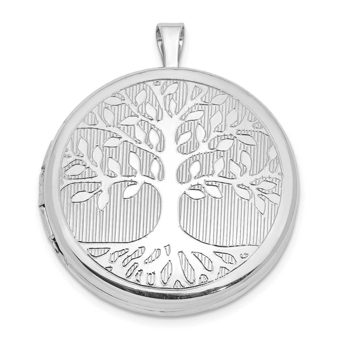 Round Tree Design Locket Sterling Silver Rhodium-plated QLS923, MPN: QLS923, 886774105178