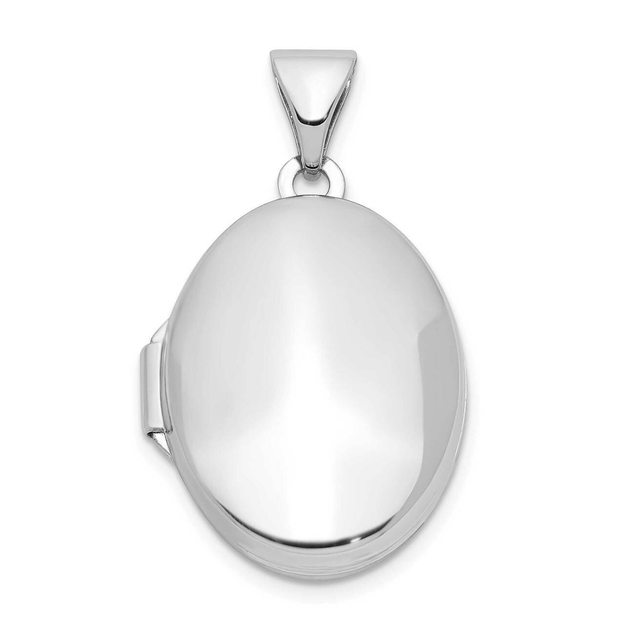 Polished 17mm Domed Oval Locket Sterling Silver Rhodium-plated QLS931, MPN: QLS931, 886774056050