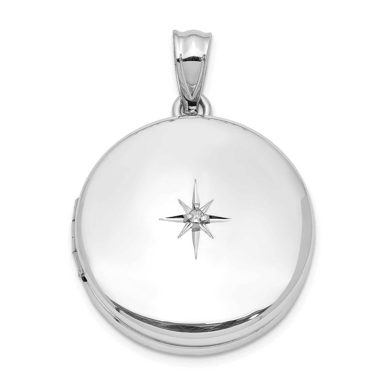 20mm Diamond Polished Round Locket Sterling Silver QLS954, MPN: QLS954, 883957848952