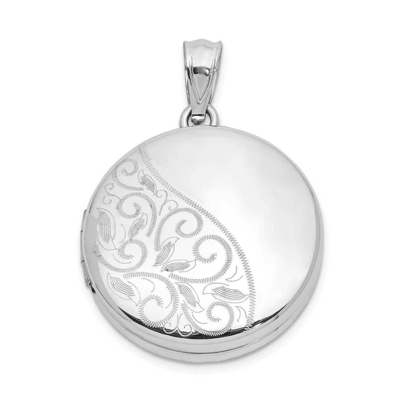 20mm Polished Scrolled Round Locket Sterling Silver QLS955, MPN: QLS955, 883957959887