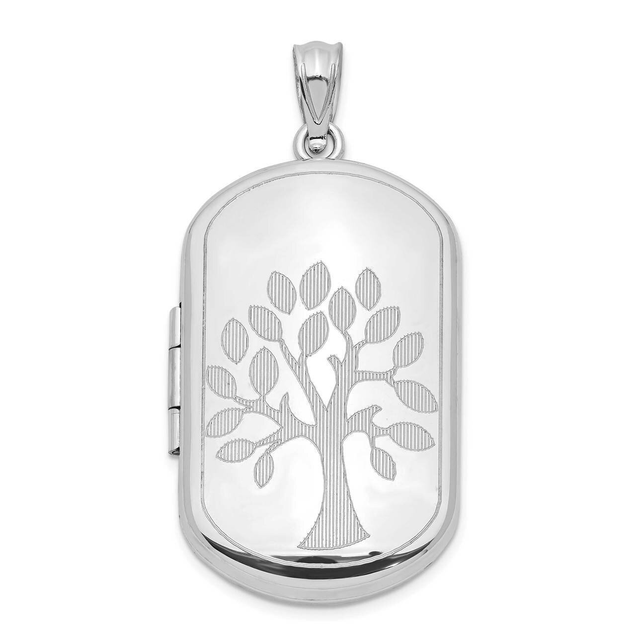 30mm Polished Tree Rectangular Locket Sterling Silver QLS956, MPN: QLS956, 886774106809