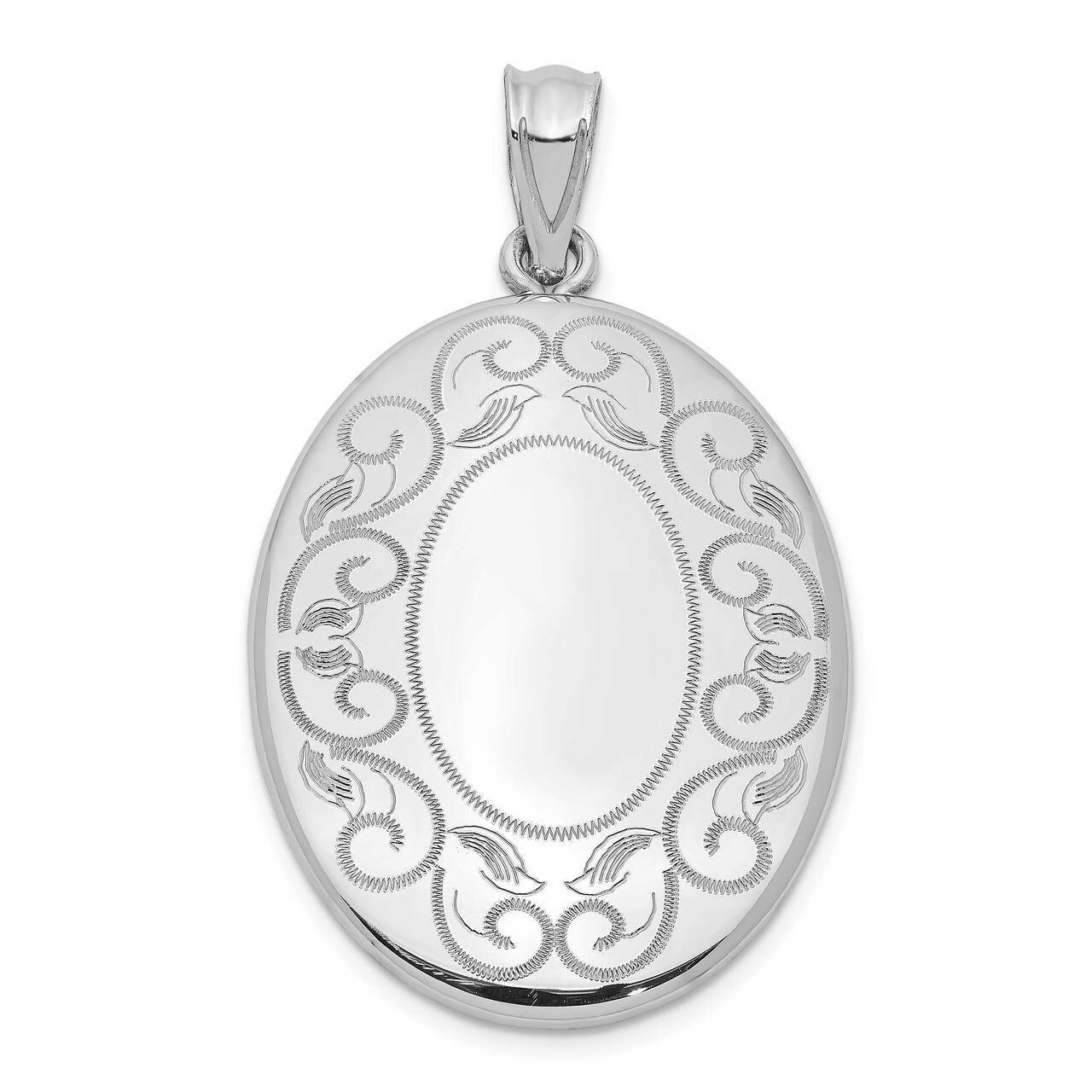 Polished Oval Open Locket Sterling Silver Rhodium-plated QLS972