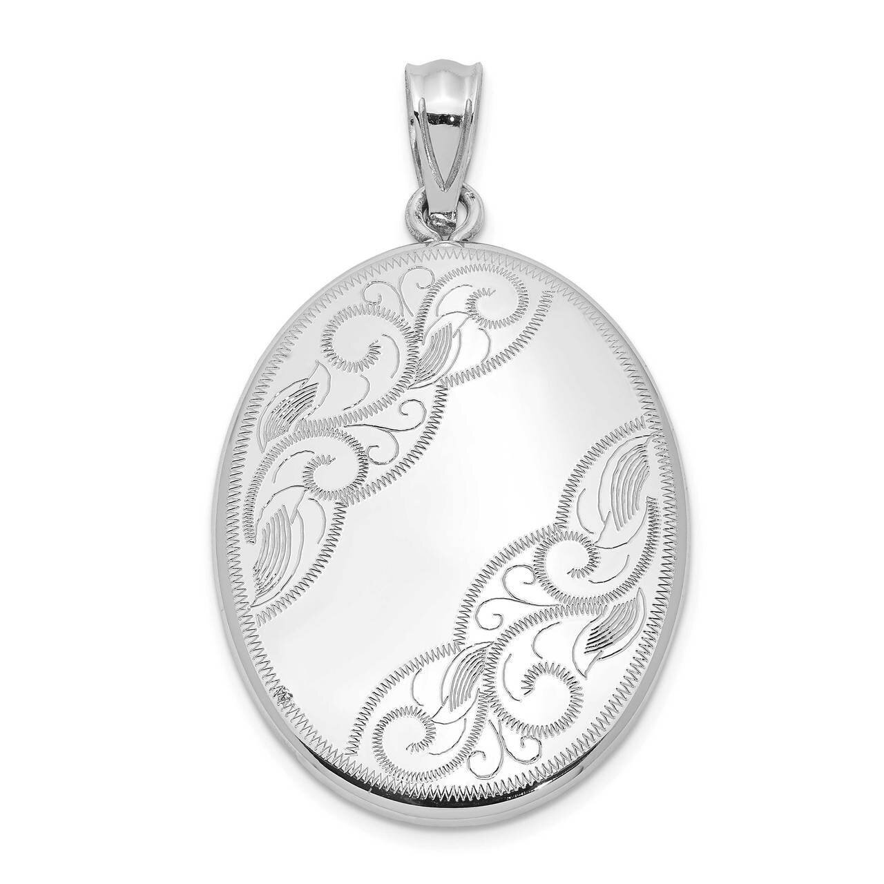 Polished & Oval Open Locket Sterling Silver Rhodium-plated QLS973