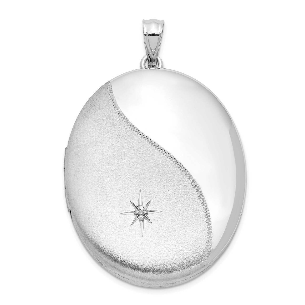 Diamond Star Ash Holder Oval Locket Sterling Silver Rhodium-plated QLS988, MPN: QLS988, 886774117485