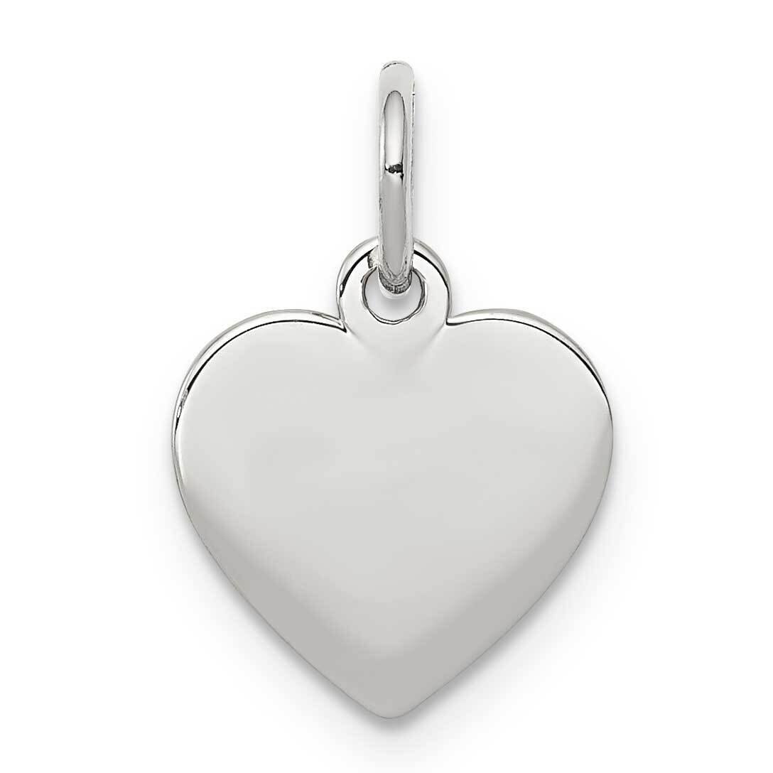 RG Plated Engraveable Heart Polished Front/Satin Back Disc Sterling Silver QM389