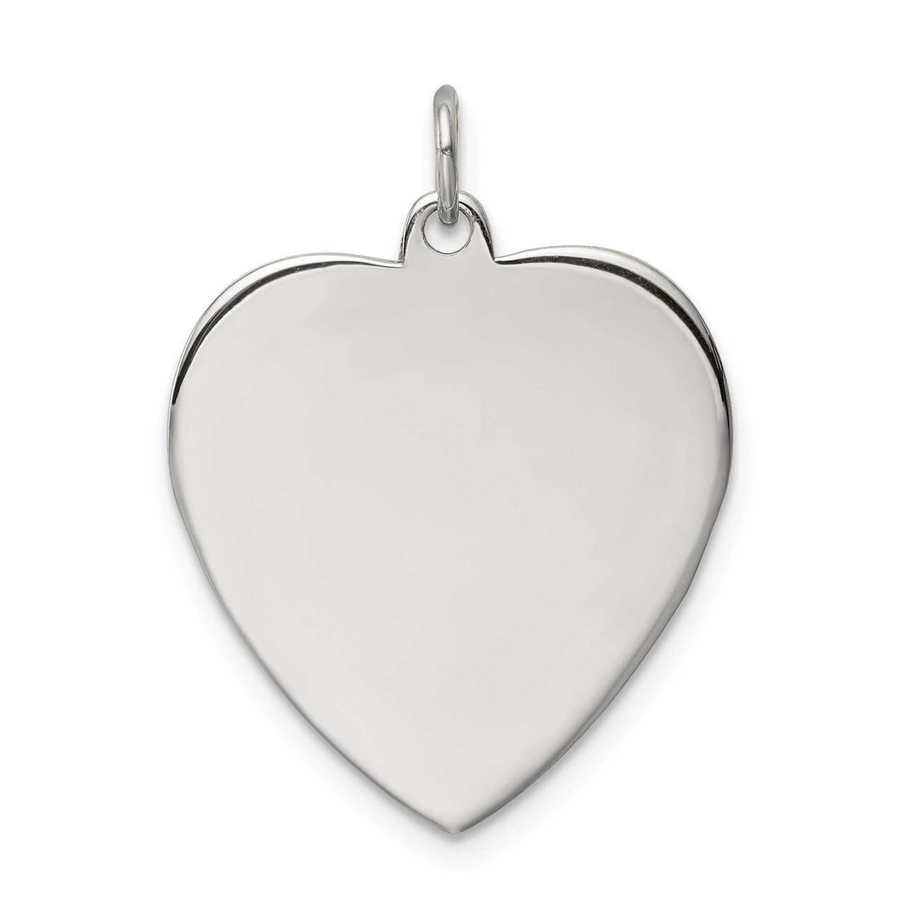 RG Plated Engravable Heart Polish Front/Satin Back Disc Charm Sterling Silver QM393