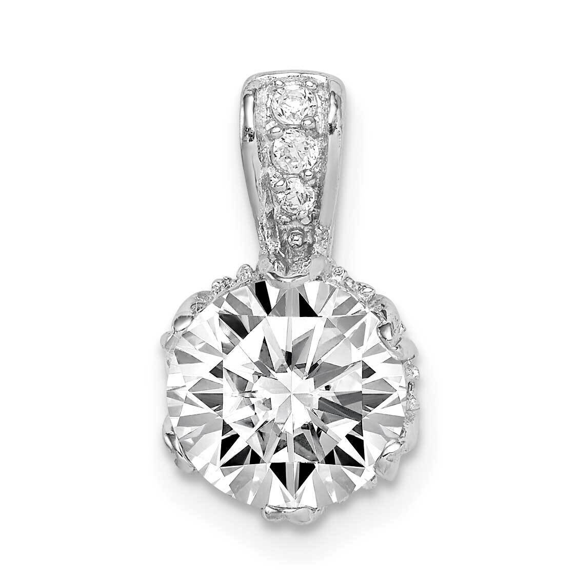 Pendant Sterling Silver Rhodium Plated CZ Diamond QP5059, MPN: QP5059, 883957929460