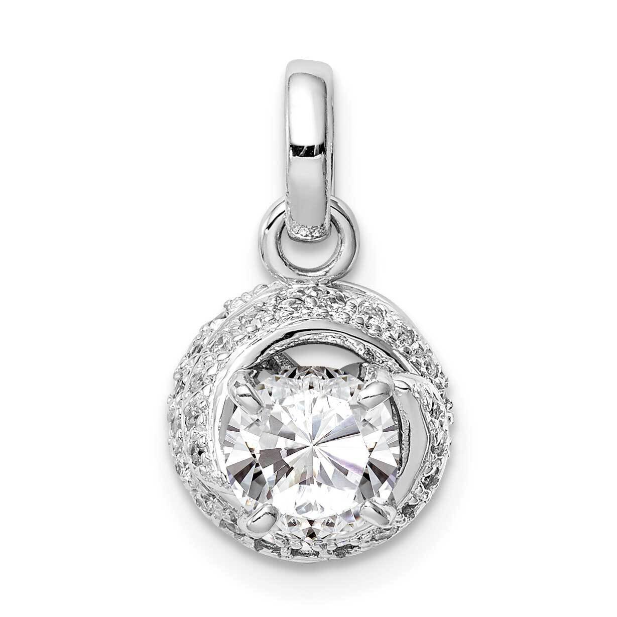 6mm CZ Diamond Swirl Pendant Sterling Silver Rhodium-plated QP5063, MPN: QP5063, 883957814018