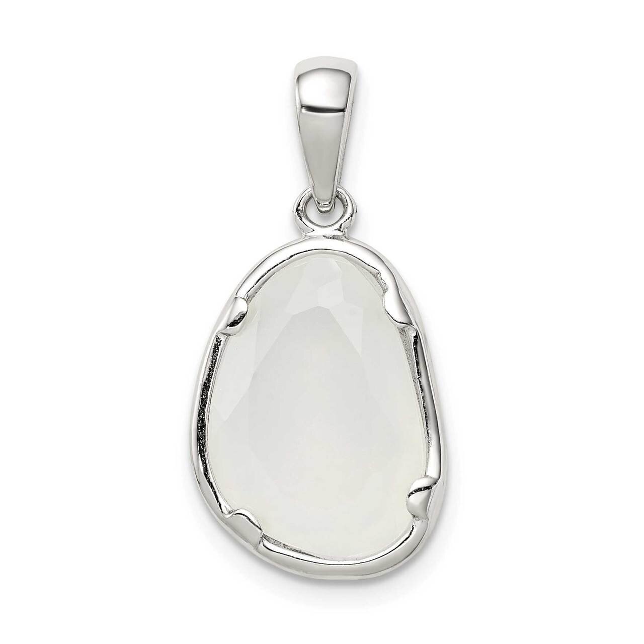 White Chalcedony Stone Pendant Sterling Silver QP5110, MPN: QP5110, 886774081571